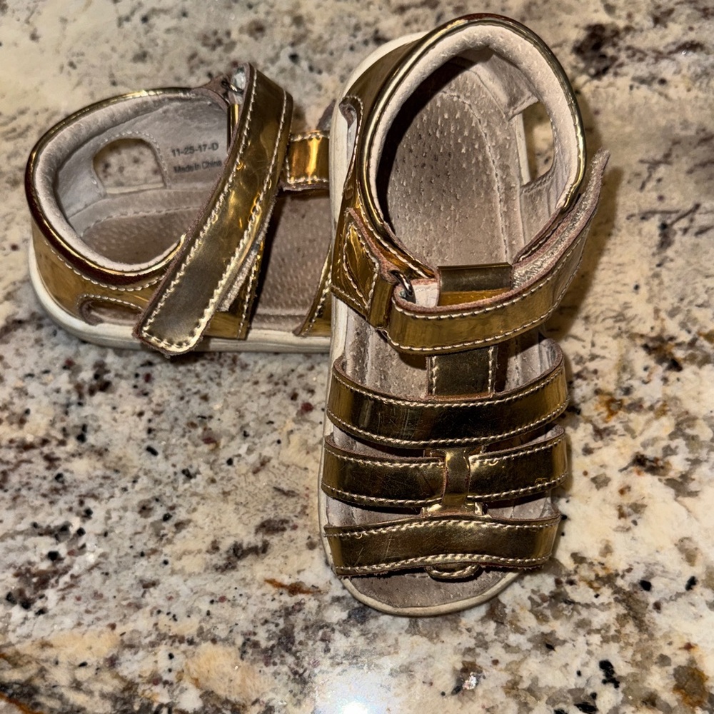 See Kai Run Shiny Gold Kids Sandals